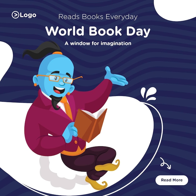 Vector diseño de banner de la plantilla del día mundial del libro
