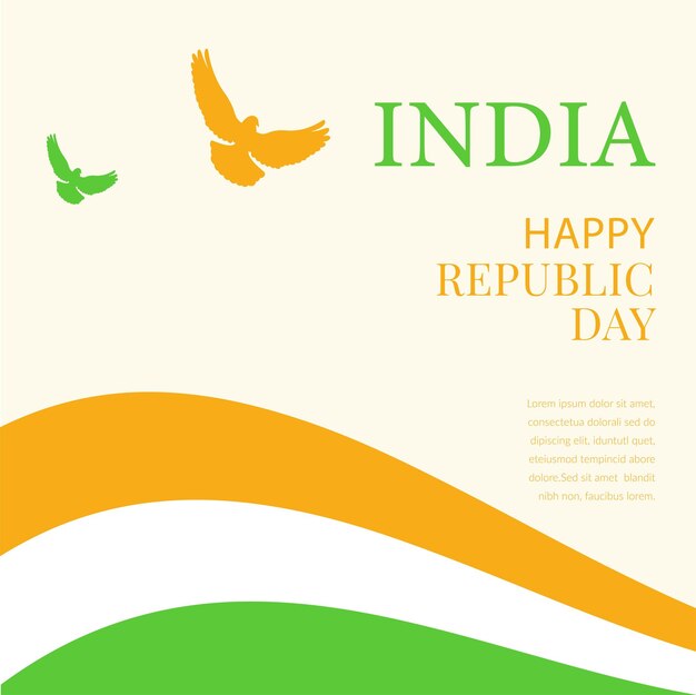 Diseño de banner de la plantilla del día de la república de la india