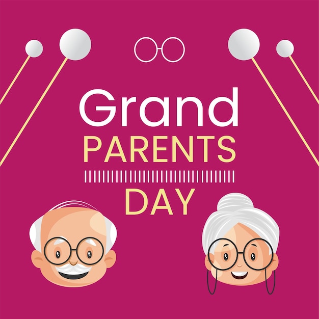 Diseño de banner de plantilla de estilo de dibujos animados del día de los abuelos
