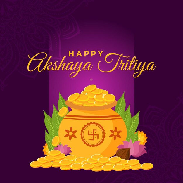 Diseño de banner de plantilla feliz akshaya tritiya