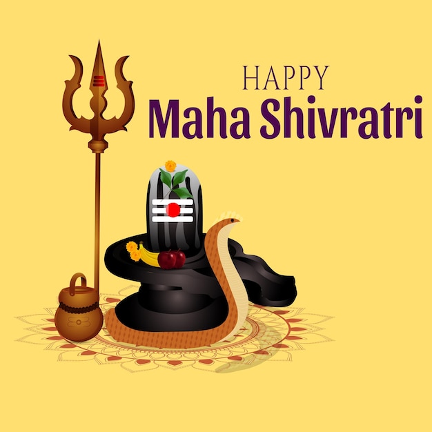 Diseño de banner de plantilla de festival hindú feliz maha shivratri