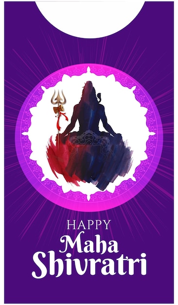 Diseño de banner de la plantilla del festival hindú de Happy Maha Shivratri