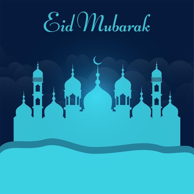 Vector diseño de banner de la plantilla del festival musulmán eid mubarak