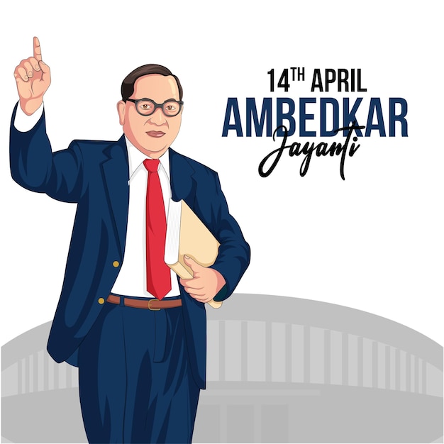 Vector diseño de banner de la plantilla happy ambedkar jayanti