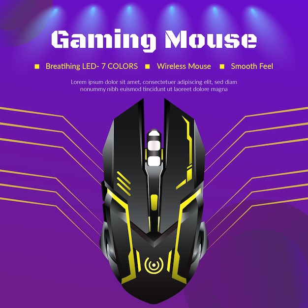 Diseño de banner de plantilla de mouse para juegos