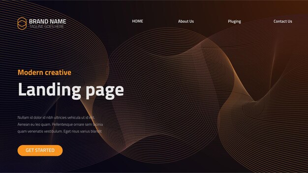 Diseño de banner de plantilla de página de aterrizaje web degradado fluido abstracto