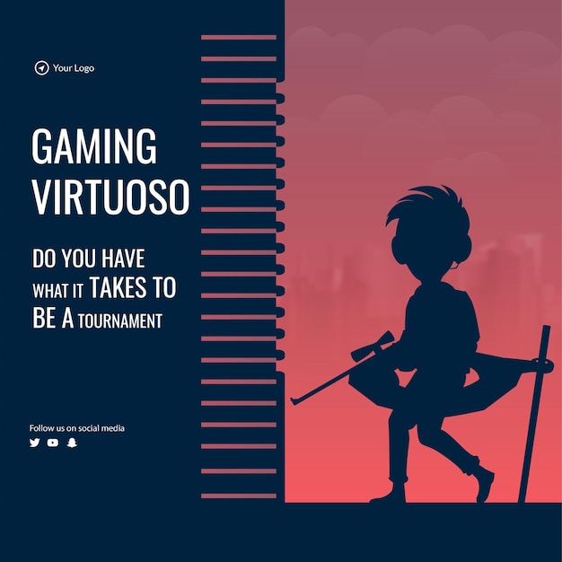 Diseño de banner de plantilla de virtuoso del juego