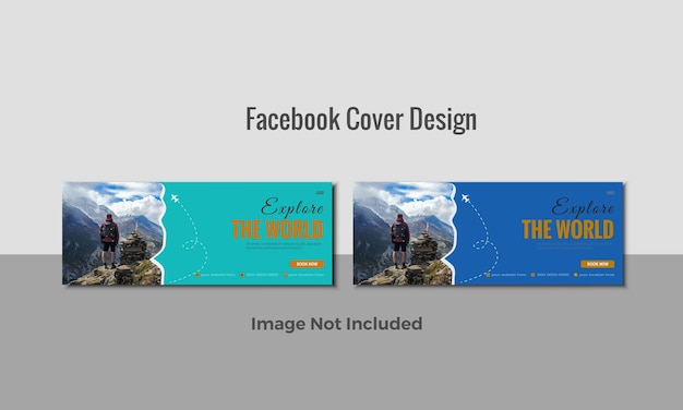 Diseño de banner de portada de Facebook para agencia de viajes y viajes.