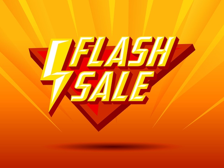 Vector diseño de banner de promoción oferta de oferta de descuento ilustración de ventas de marketing con texto venta flash