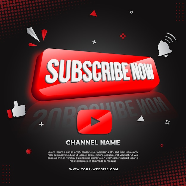 Vector diseño de banner de promoción de suscripción ahora de youtube