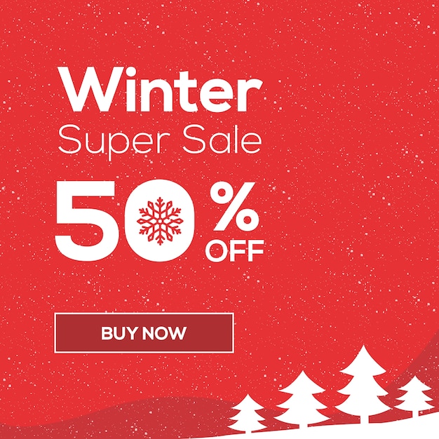 Diseño de banner de promoción de ventas de invierno