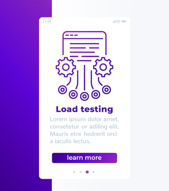 diseño de banner de prueba de carga con icono de línea
