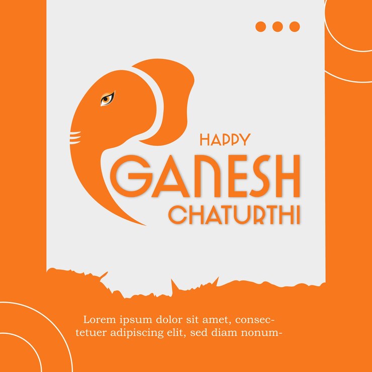 Diseño de banner de publicación feliz Ganesh Chaturthi