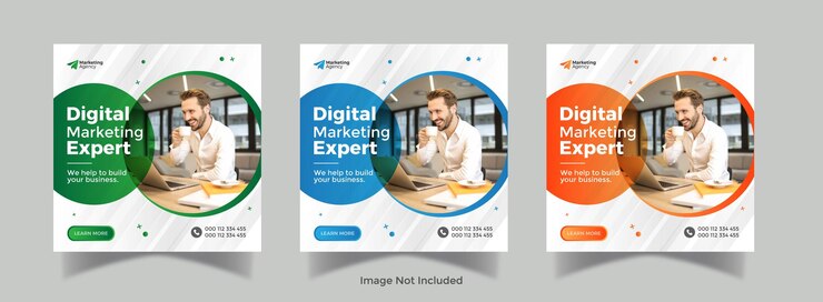 Diseño de banner de publicación de marketing digital y redes sociales corporativas Vector Premium
