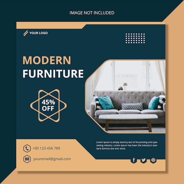 Vector diseño de banner de publicación de muebles de lujo