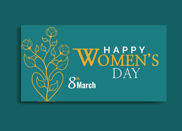 Diseño de banner de redes sociales para el día feliz de la mujer