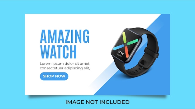 Diseño de banner de redes sociales de reloj inteligente