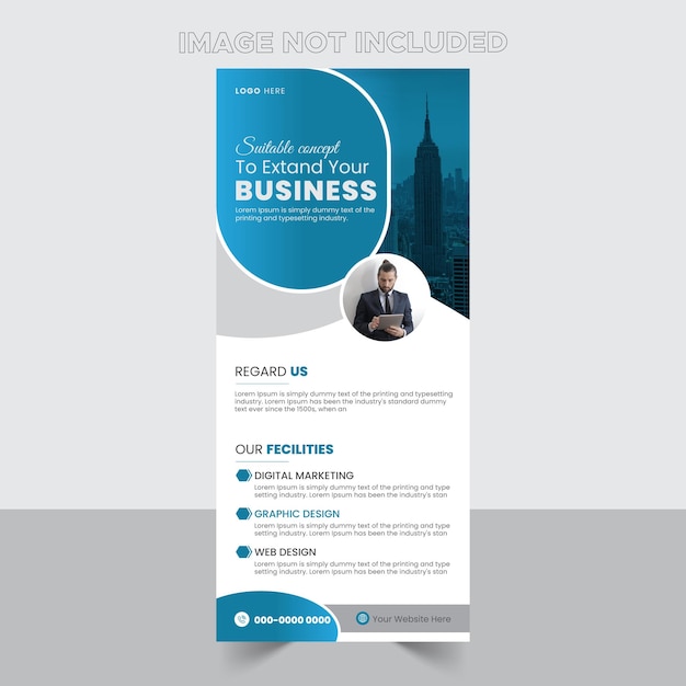 Diseño de banner de rollo de negocios corporativos