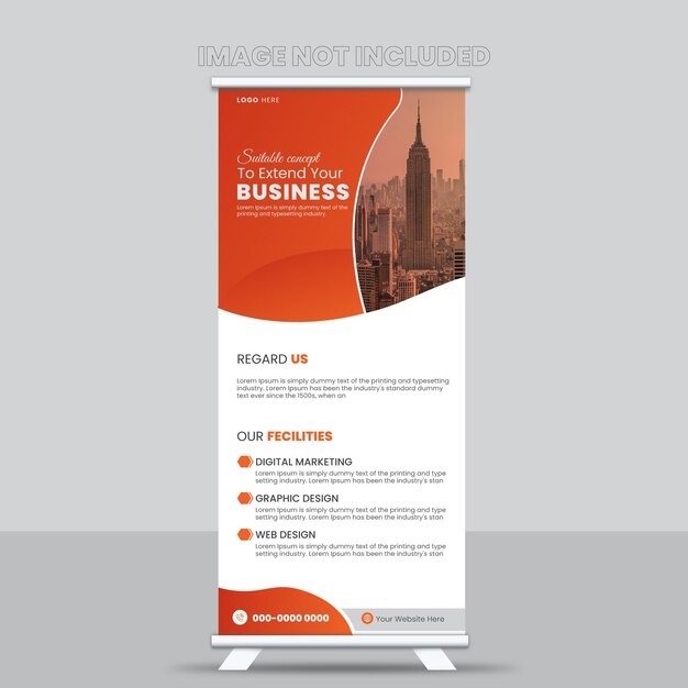Diseño de banner rollup empresarial