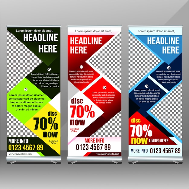 Diseño de banner de Rollup de marketing