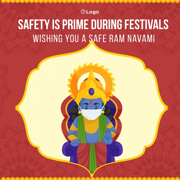 Diseño de banner de safe ram navami