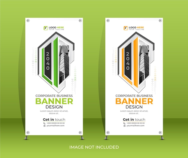 Vector diseño de banner standee de visualización acumulativa de vectores para negocios corporativos