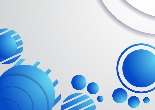 Diseño de banner de tecnología abstracta de círculos azules y blancos. Fondo de vector geométrico