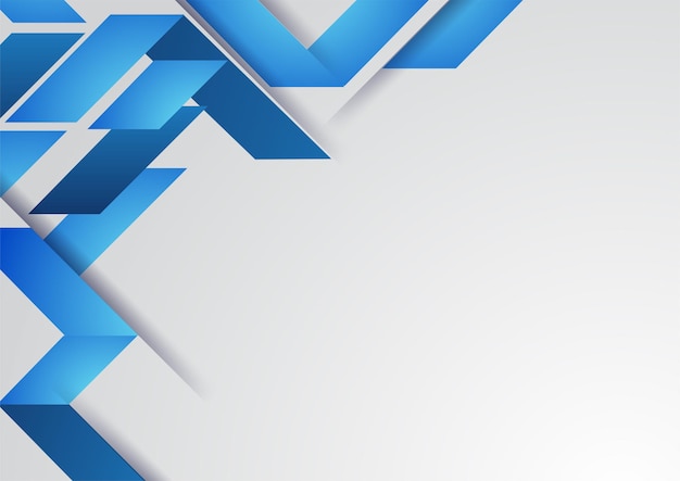 Diseño de banner de tecnología abstracta de líneas azules y blancas. Fondo de vector geométrico