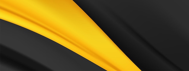 Diseño de banner de tecnología abstracta negra y amarilla