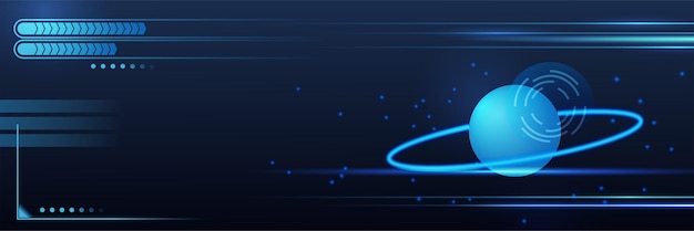 Diseño de banner de tecnología azul abstracto