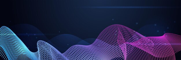 Diseño de banner de tecnología azul abstracto