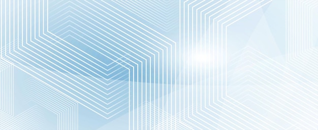 Diseño de banner de tecnología con fondo abstracto de hexágonos