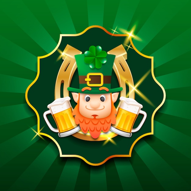 Diseño de banner de vacaciones del día de San Patricio. Ilustración vectorial