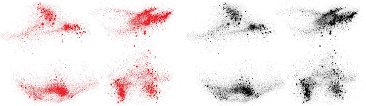 Vector diseño de banner vectorial abstracto blanco rojo y negro color salpicaduras de sangre conjunto de fondo