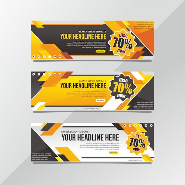 Vector diseño de banner de venta amarillo y negro