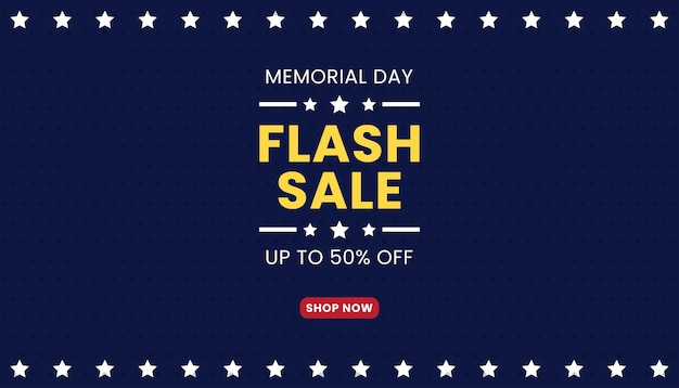 Diseño de banner de venta de Flash Sale Memorial Day Memorial Day en América