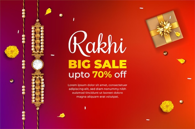 Diseño de banner de venta de gran descuento de rakhi cartel de venta de raksha bandhan