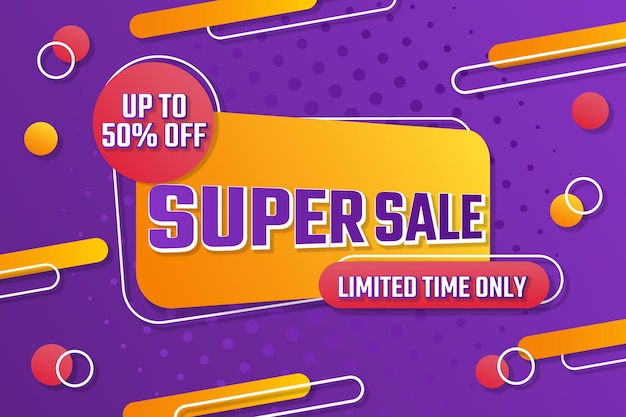 Diseño de banner de venta Plantilla de publicidad de venta en fondo abstracto Banner de evento promocional de superventa