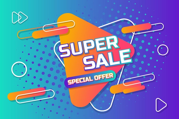 Diseño de banner de venta Plantilla de publicidad de venta en fondo abstracto Banner de evento promocional de superventa
