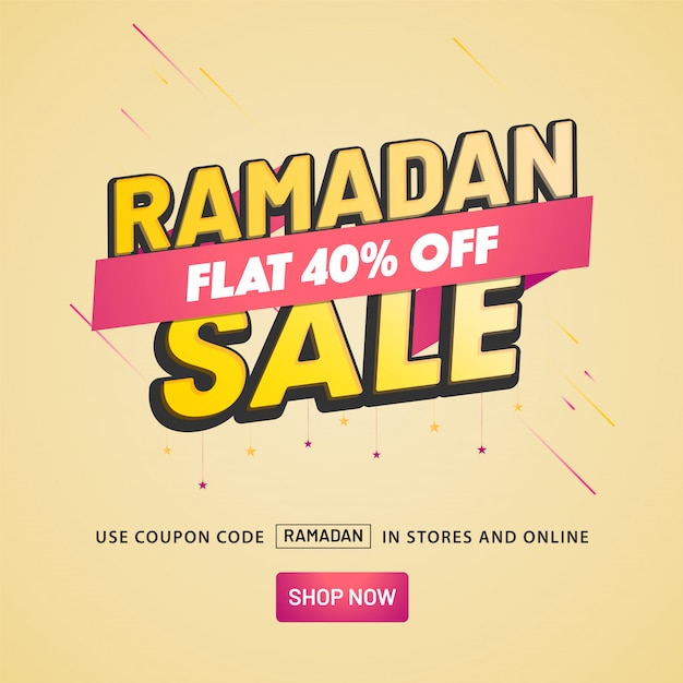 Diseño de Banner de venta de Ramadán