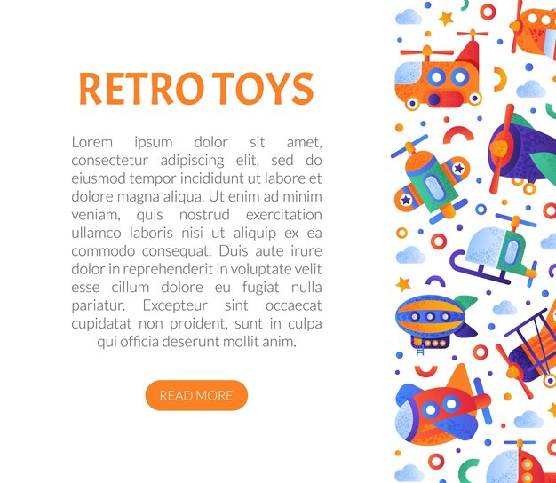 Diseño de banner web de aviones y aeronaves coloridos con plantilla vectorial de ala y hélice