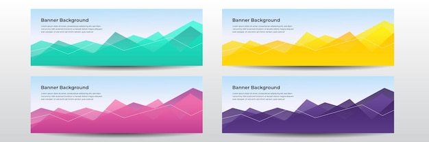 Diseño de banner web, encabezado de plantilla para sitio. Conjunto de encabezado o banner de sitio web abstracto