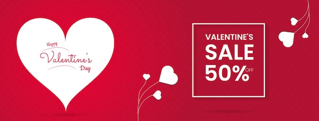 Diseño de banner web feliz día de san valentín