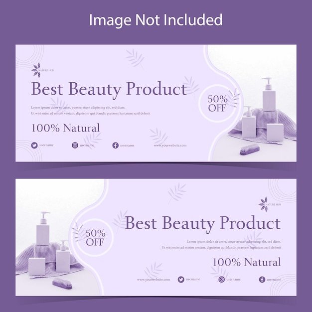 Vector diseño de banner web para productos de belleza y cosméticos.