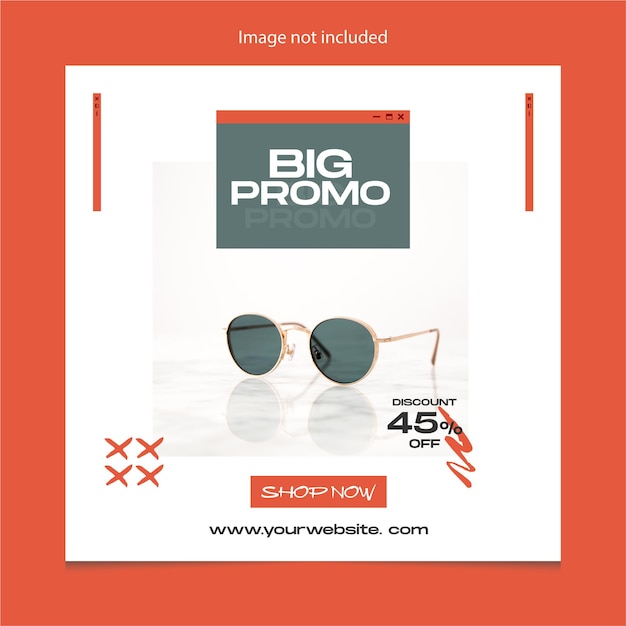 Diseño de banner web de publicación de instagram de venta de moda promocional grande