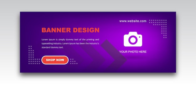 diseño de banner web púrpura creativo