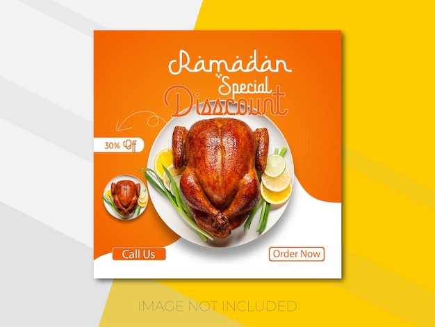 Vector diseño de banners de alimentos para las redes sociales de ramadán