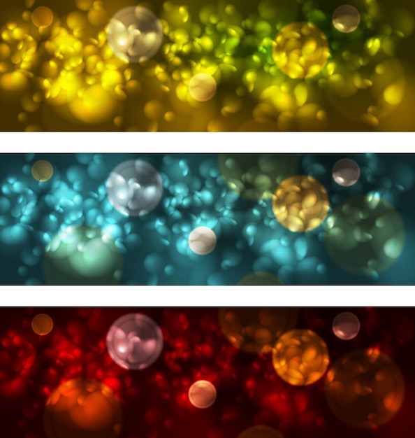 Diseño de banners de bokeh brillante brillante