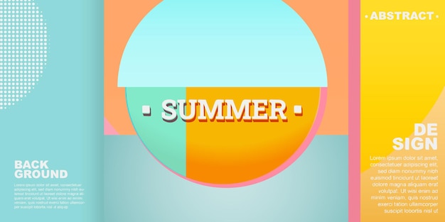 Vector diseño de banners de diseño de fondo de verano colorido plantilla de exhibición de producto 3d forma cilíndrica cartel horizontal encabezado de tarjeta de felicitación promoción de anuncios de venta de sitios web