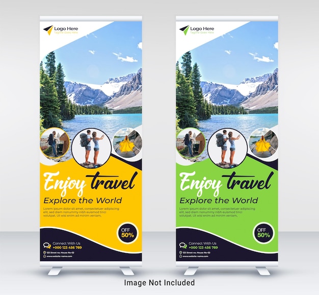 Diseño de banners enrollables de viaje